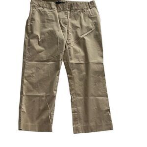 Laundry by Shelli Segal Beige Khaki Capri Pants Size 10 Flat Front Casual